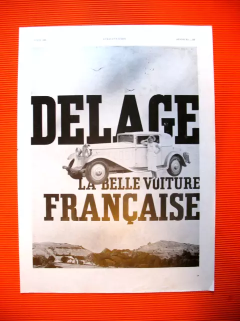 Delage La Belle Automobile Francaise Ad 1932 Press Advertisement