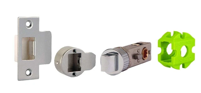 JIGTECH Smart Pulsante Blocco Privacy 57 mm Backset e distanziatore Nichel Satinato