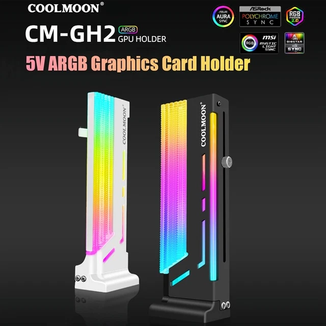 NewZC Supporto per scheda grafica GPU in lega di alluminio regolabile per scheda grafica, supporto scheda grafica, supporto per scheda video, supporto GPU per desktop, nero