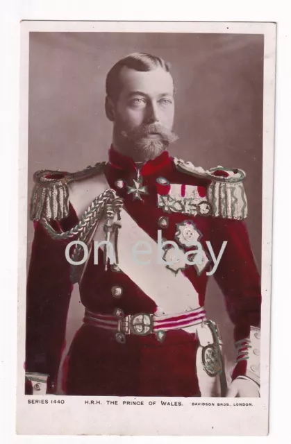 RPPC Postcard Royalty Prince of Wales later King George V coloured Davidson Bros