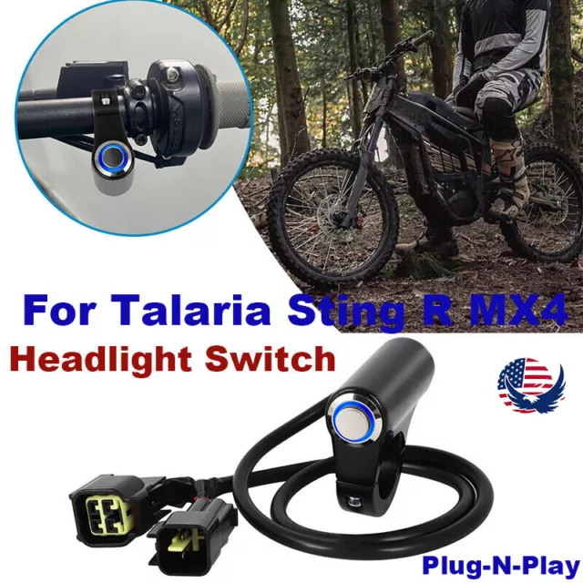 For Talaria Sting R MX4 Front Headlight Light Switch with Blue Light Plug-N-Play