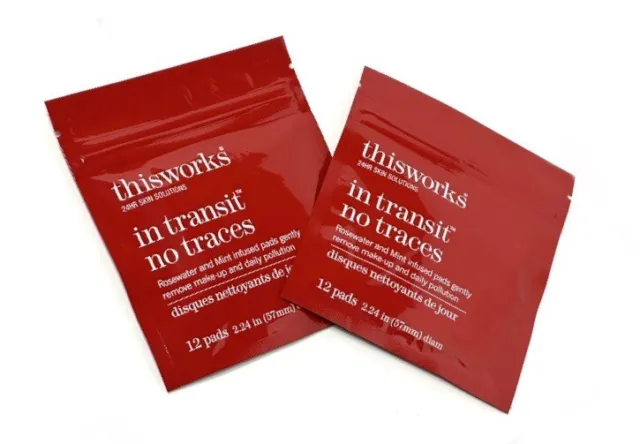 IN TRANSIT NO TRACES-THIS WORKS 24HR SKIN SOLUTIONS 12CT MakeUp Removal Pads 2PK