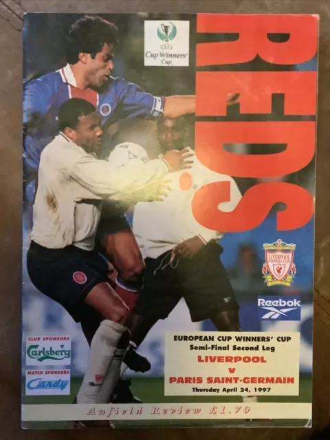 Liverpool v Paris Saint-Germain 1996/97 European Cup Winners Cup SF 24/4/97