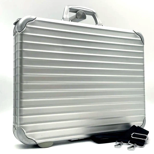 RIMOWA ALUMINUM ATTACHE Case Silver A4 Size 46.5x39x7.5cm 18.3x15