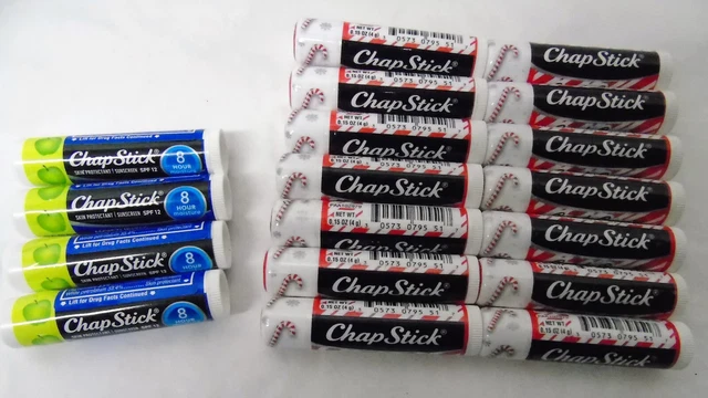 Lot of 18 Chapstick Candy Cane & Green Apple  ab025