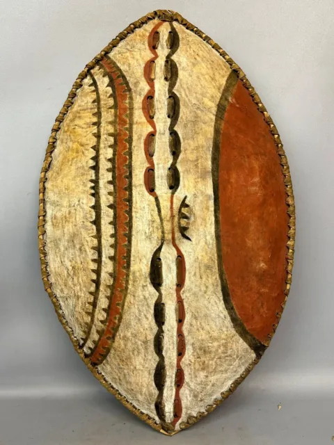 240312 - African Maasai shield with decoration - Tanzania