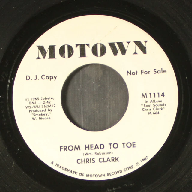 英7” Chris Clark From Head To Toe / Beginning Of The End TMG624 TAMLA MOTOWN /00080 Chris Clark – From Head To Toe / The Beginning Of The End