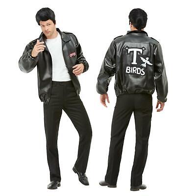 Official Grease T-Birds Jacket with Embroidered Logo Black Faux Leather Danny