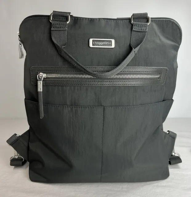 Baggallini JESSICA Convertible RFID Tote Backpack Charcoal Gray