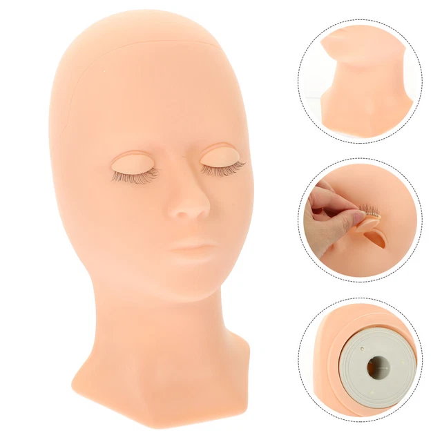 Modello Ciglia Innestate Gel Testa Silice Testa Sostituita Palpebre Manichino Rosa