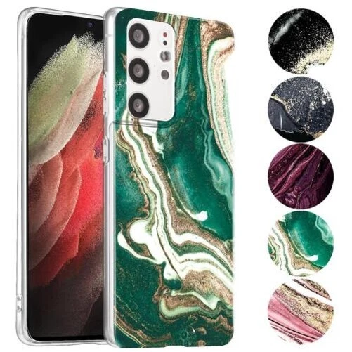 Coque pour Samsung Galaxy S21 Ultra Étui Marbre Téléphone Portable en Silicone