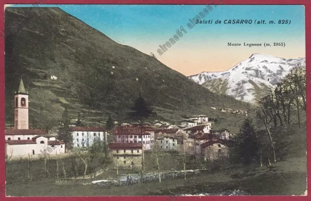 LECCO CASARGO 10a VALSASSINA - MONTE LEGNONE Cartolina viaggiata 1936