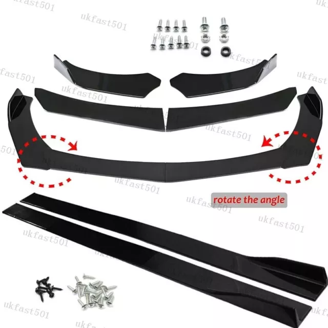 For BMW E46 E60 E61 E70 E82 E90 E92 Front Bumper Lip Spoiler+Side Skirt Glossy