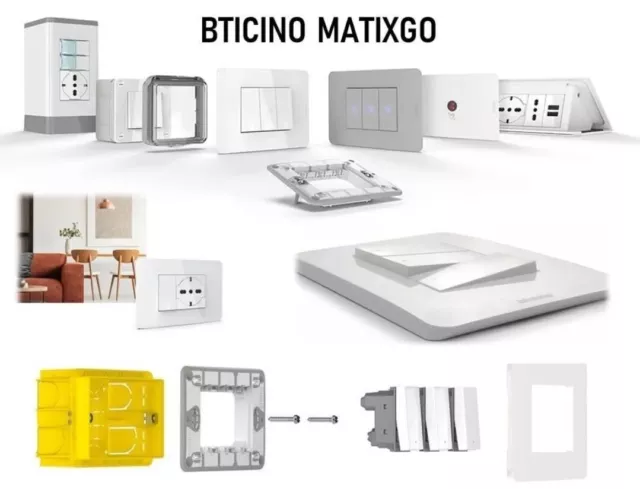 Bticino Matix Go Nuova Serie Bianco Originale Interruttore Presa Deviatore Schuk