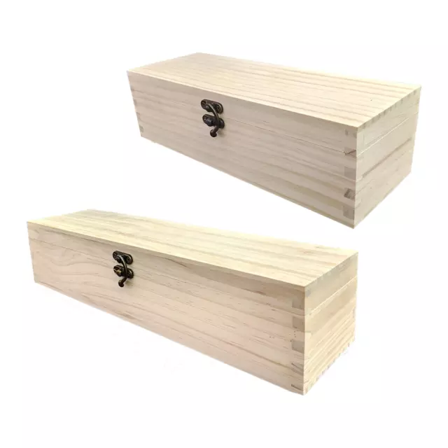 Boîte en bois avec couvercle à charnière, coffret de rangement en bois