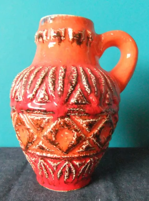 Bright Orange Vintage West German BAY Pottery Jug / Vase 93