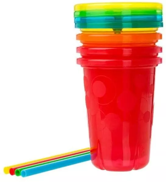 The First Years Take & Toss - Straw Sippers (Pack of 4), Multicolor