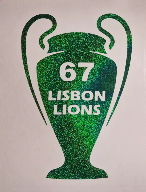 Sparkle Lisbon Lions 67 European Cup Vinyl Decal Sticker Celtic FC - 15 x 10cm