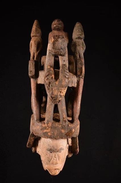 19781 African Large Igbo Helmet Mask/Helmmask Nigeria