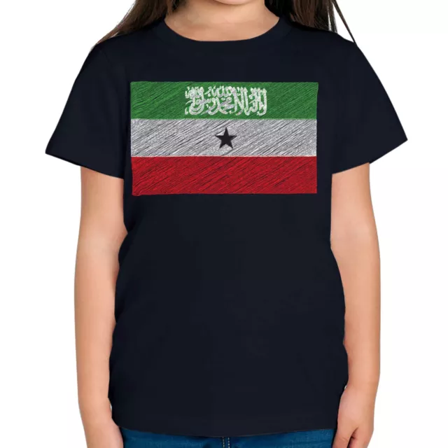 Somaliland Scribble Flag Kids T-Shirt Tee Top Gift Football Shirt