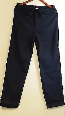 NEW Unisex Medical Scrub Pant Straight Leg Drawstring Navy Blue Size 3X 3XL 3X-L