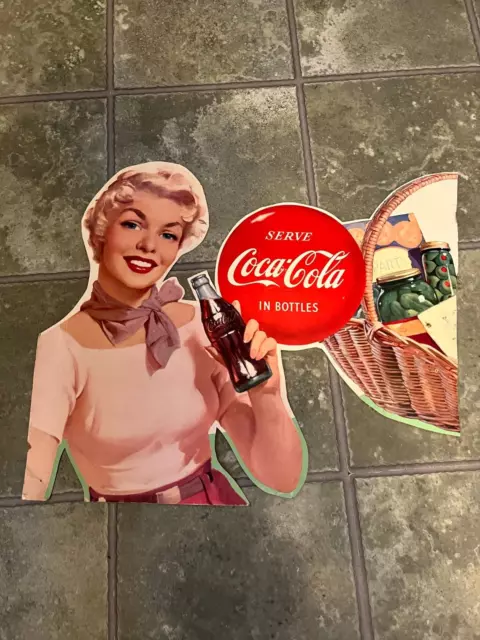 Vintage Cardboard Coca Cola Coke Sign