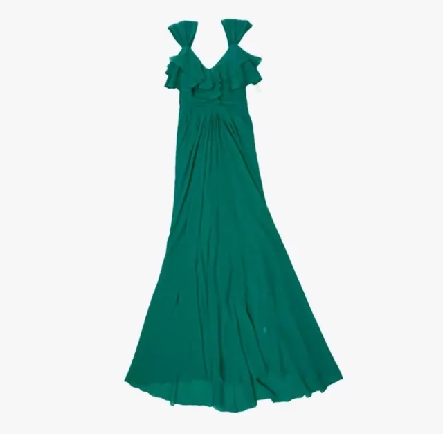 Badgley Mischka Emerald Silk Gown Sz. 10 $750