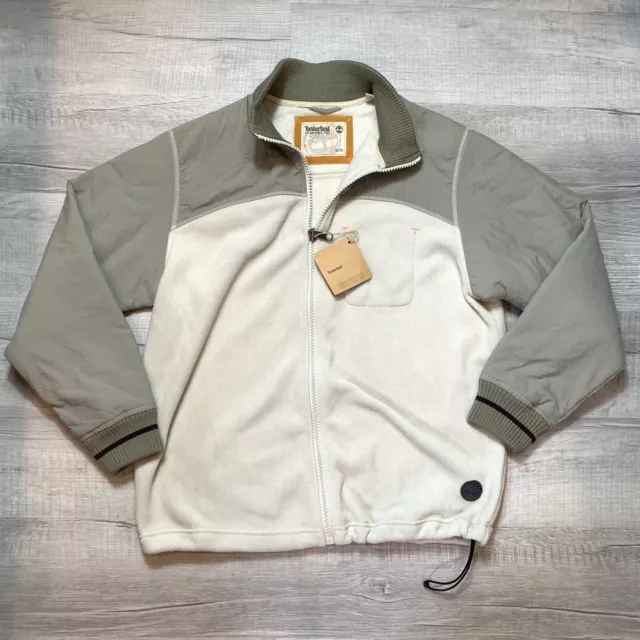 Nwt Timberland Fleece Jacket Full Zip Men's Size Xl Beige / Green Style# 15265