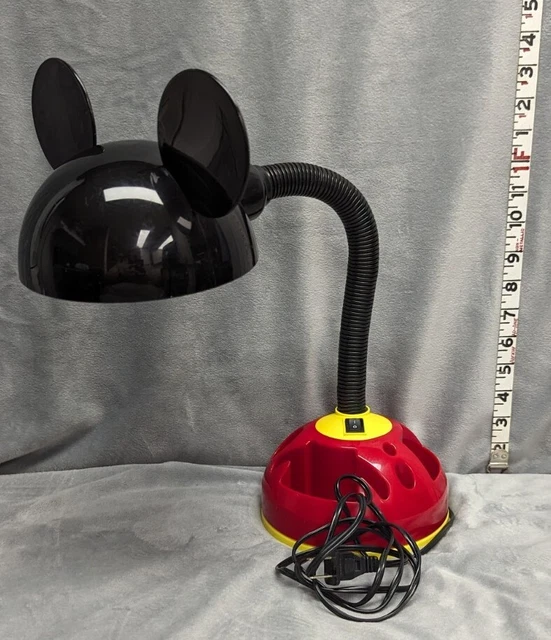 VINTAGE DISNEY MICKEY Mouse Gooseneck Desk Lamp w/ Carousel Organizer
