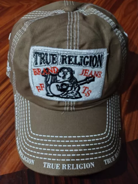 True Religion  BROWN Embroidered Baseball Hat Cap