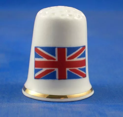 Birchcroft Thimble -- Flags of the World -- Great Britain -- Free Dome Box