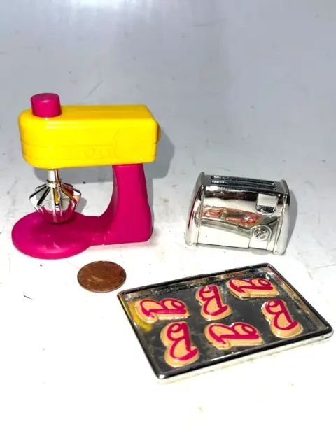 Barbie Doll Kitchen Accessories Cake Mixer Cookie Sheet Baking Diorama Dollhouse