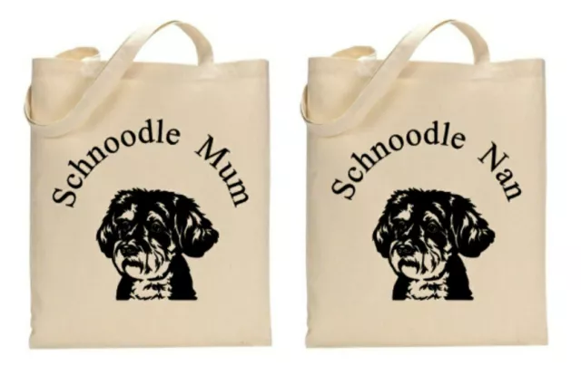 Schnoodle dog breed cotton shopping/shoulder/tote bag Gift, Present