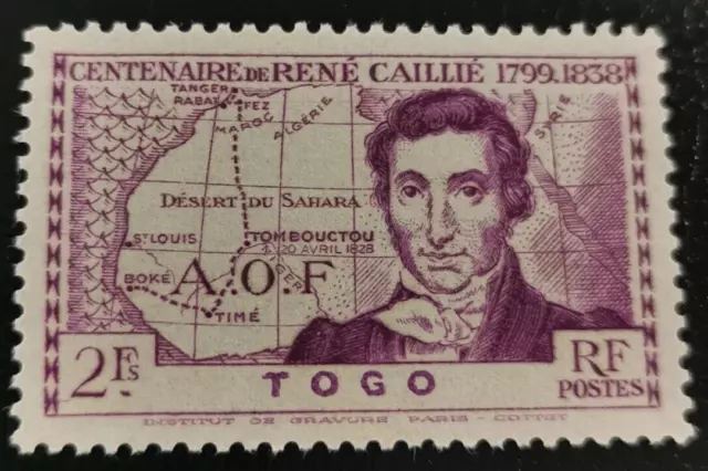 Togo: 1939 The 100th Anniversary of the Death of Rene Cail. (Collectible Stamp).