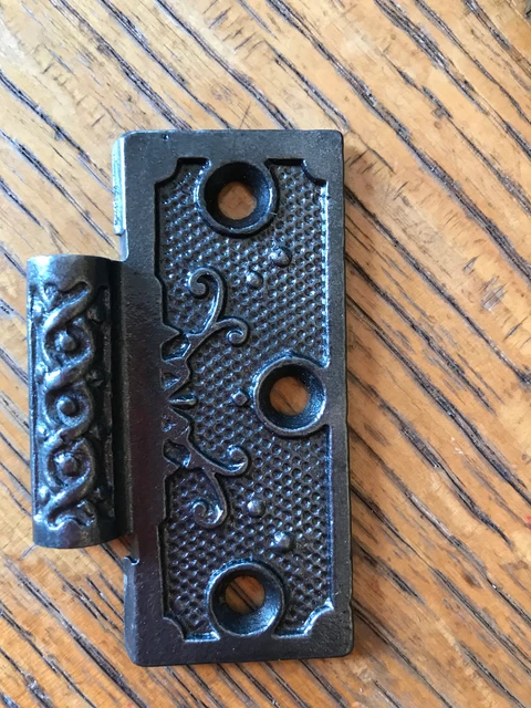 Antique Cast Iron Door Hinge, Left Half Only - 3" x 3"