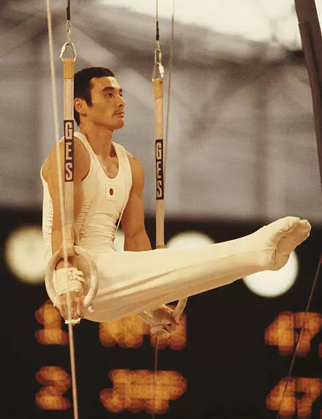 Olympic Gymnastics Mitsuo Tsukahara Of Japan Performs 3 Old Sports Photo