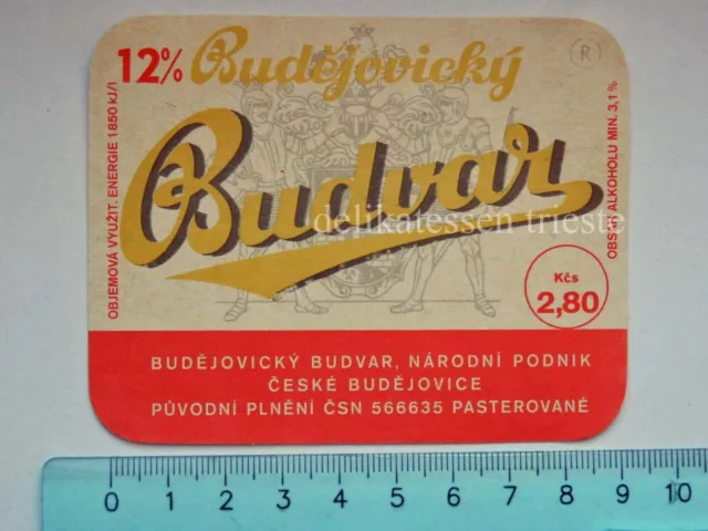 BIRRA BUDWEISER BUDVAR bier beer Ceska vecchia ETICHETTA old LABEL vintage 4