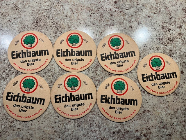 Vintage 1970's Bar Coaster Beer Eichbaum das urigste Bier Ureich Pils Lot Of 7