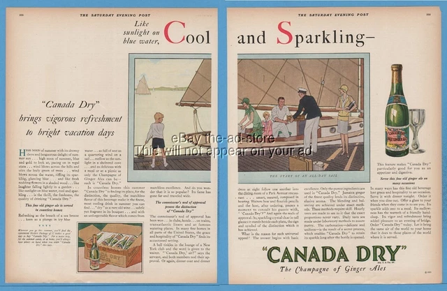 1929 Canada Dry Ginger Ale Sailing George O'neill sailboat 1920's hat fashion Ad