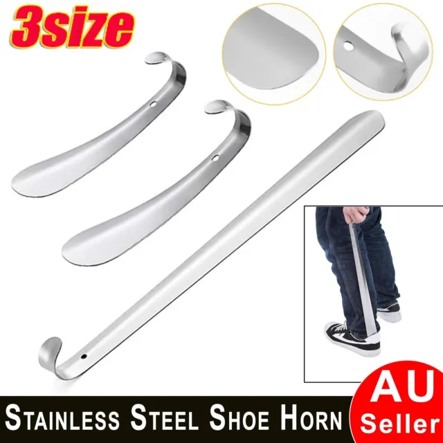 Shoe Helper Long Handle Shoehorn Stainless Steel Shoe Horn Slip Aid Lifter Tool