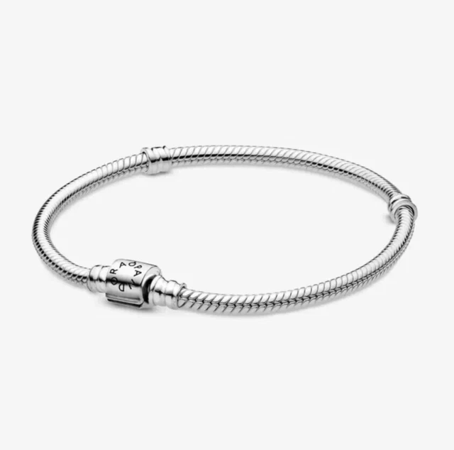 Authentic PANDORA Snake Chain BRACELET 7.1” (18 cm) 598816C00 Barrel Clasp