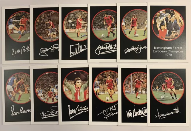 1979 European Cup Final Nottingham Forest Card Set (12) - Professional Prints.