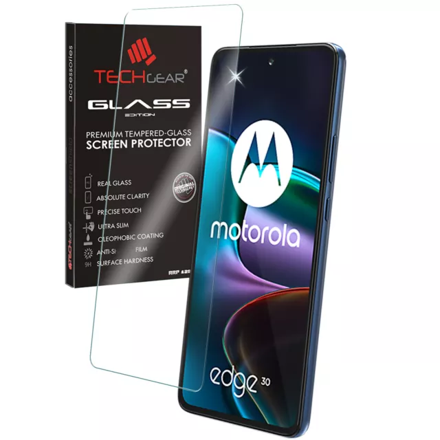 Genuine TECHGEAR TEMPERED GLASS Screen Protector for Motorola Moto Edge 30