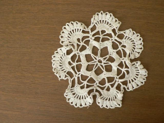 Napperon Chemin De Table Fait Main Crochet Coton Perle 50cm Blanc Artisanat Français
