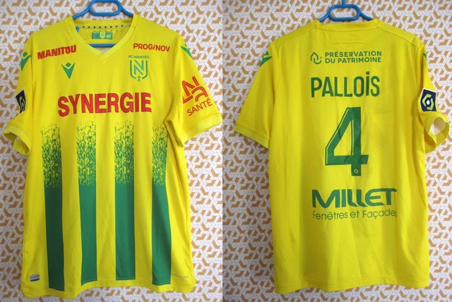 Maillot Fc Nantes 2021 Macron Porté Pallois #4 Synergie Jersey