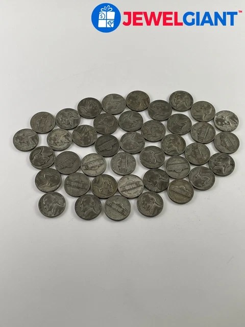 Us War Nickels 35% Silver Coins Various Dates And Mints Lot Of 40 #Dj203