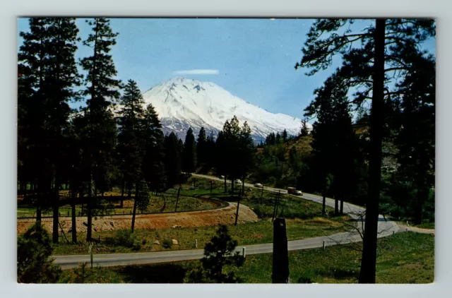 Mt Shasta CA- California, Scenic Aerial View, Mountain, Vintage Postcard