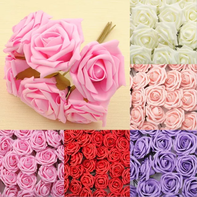 Élégantes roses en mousse pour décoration de mariage pack de 50 têtes de fle