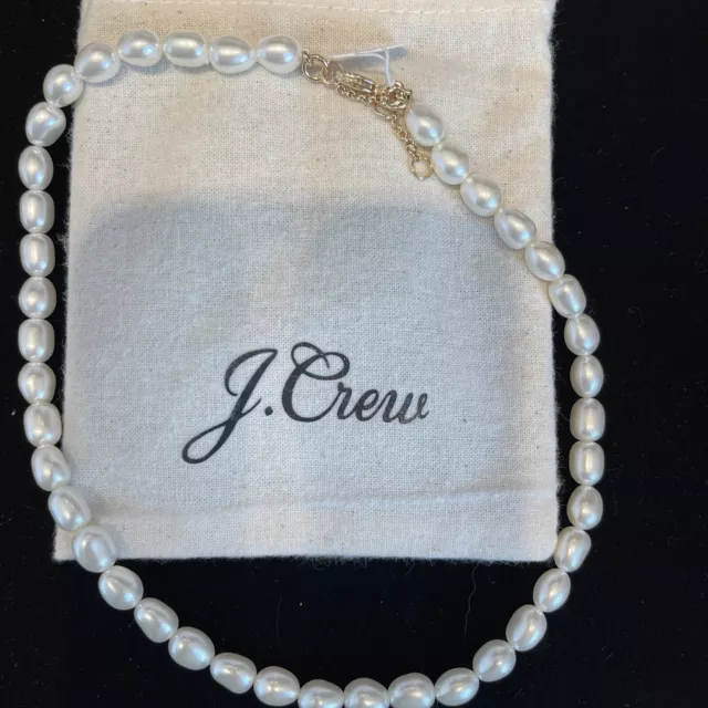 j crew Simple pearl statement necklace! New With Tag! Pouch Included