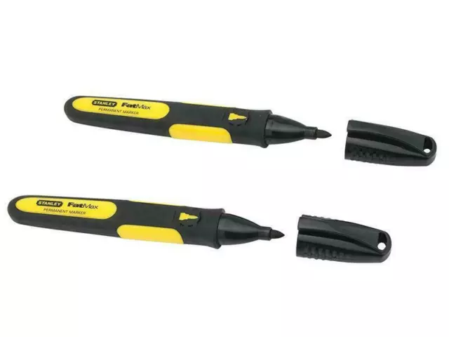 Stanley Tools Fine Tip Marker Black (Pack Of 2) STA047312